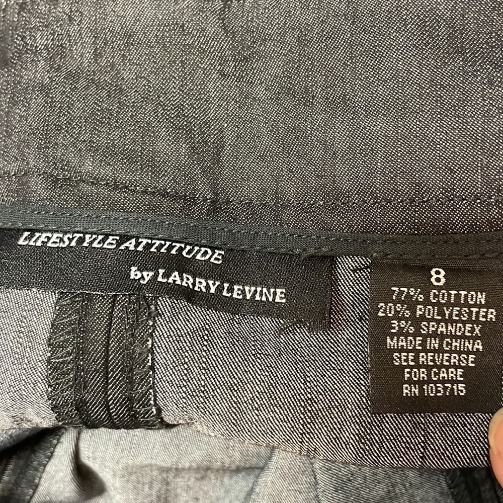 Lifestyle Attire by Larry Levine Charcoal Black Denim Skirt - Picture 7 of 7